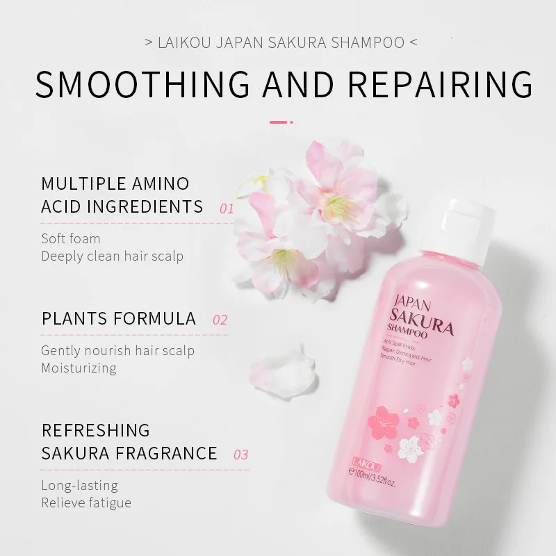 LAIKOU Japan Sakura  Shampoo R - Hair Care Vitamin ulasan dan harga