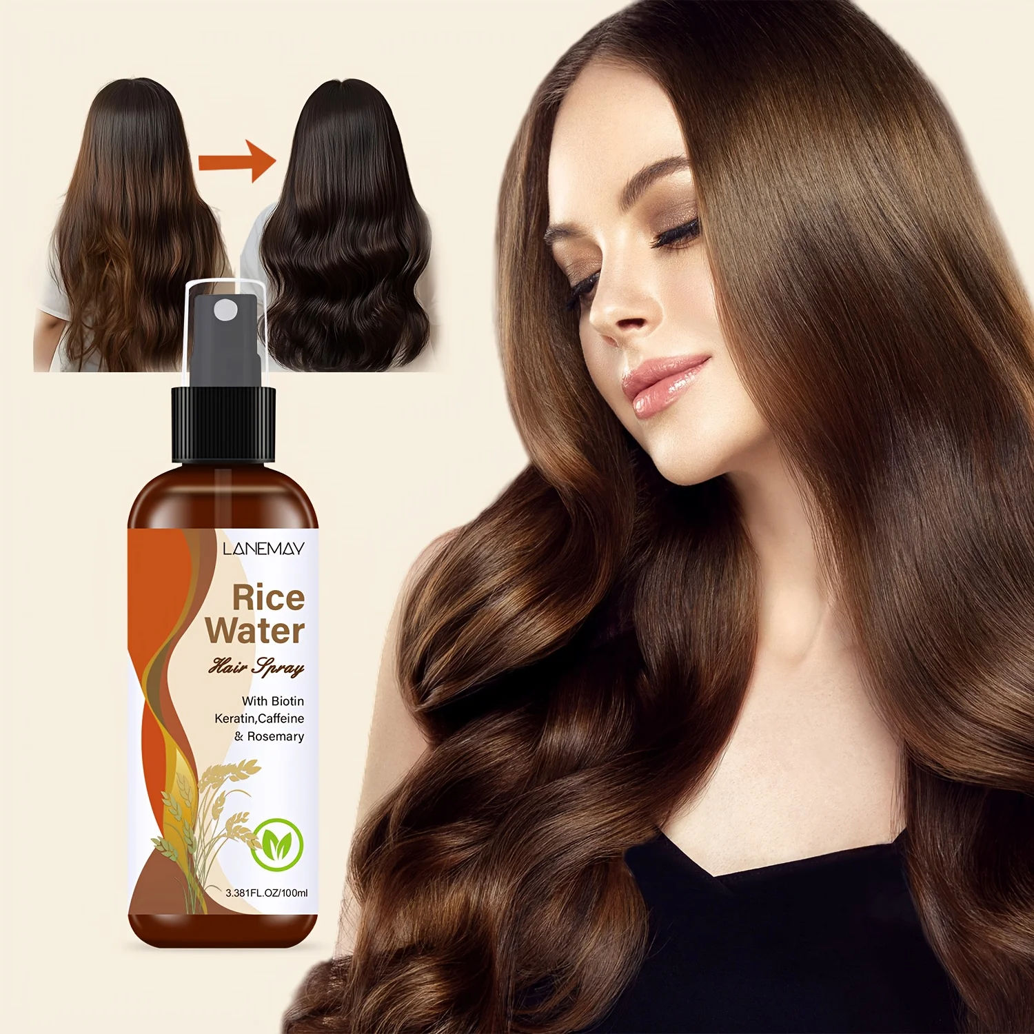 Rice Water Hair Spray - with B - Hair Care Vitamin ulasan dan harga