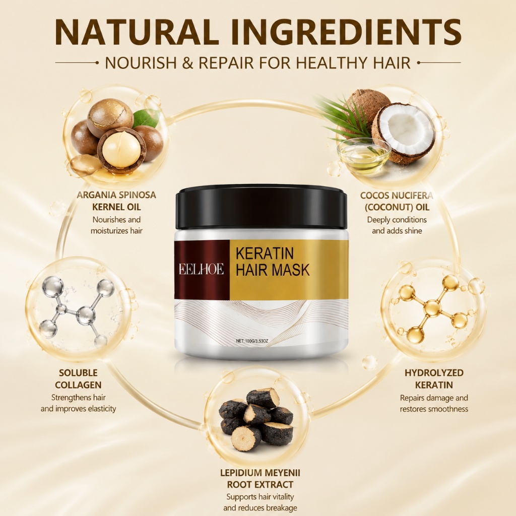 Keratin Hair Mask Argan Coconu - Hair Care Keratin ulasan dan harga