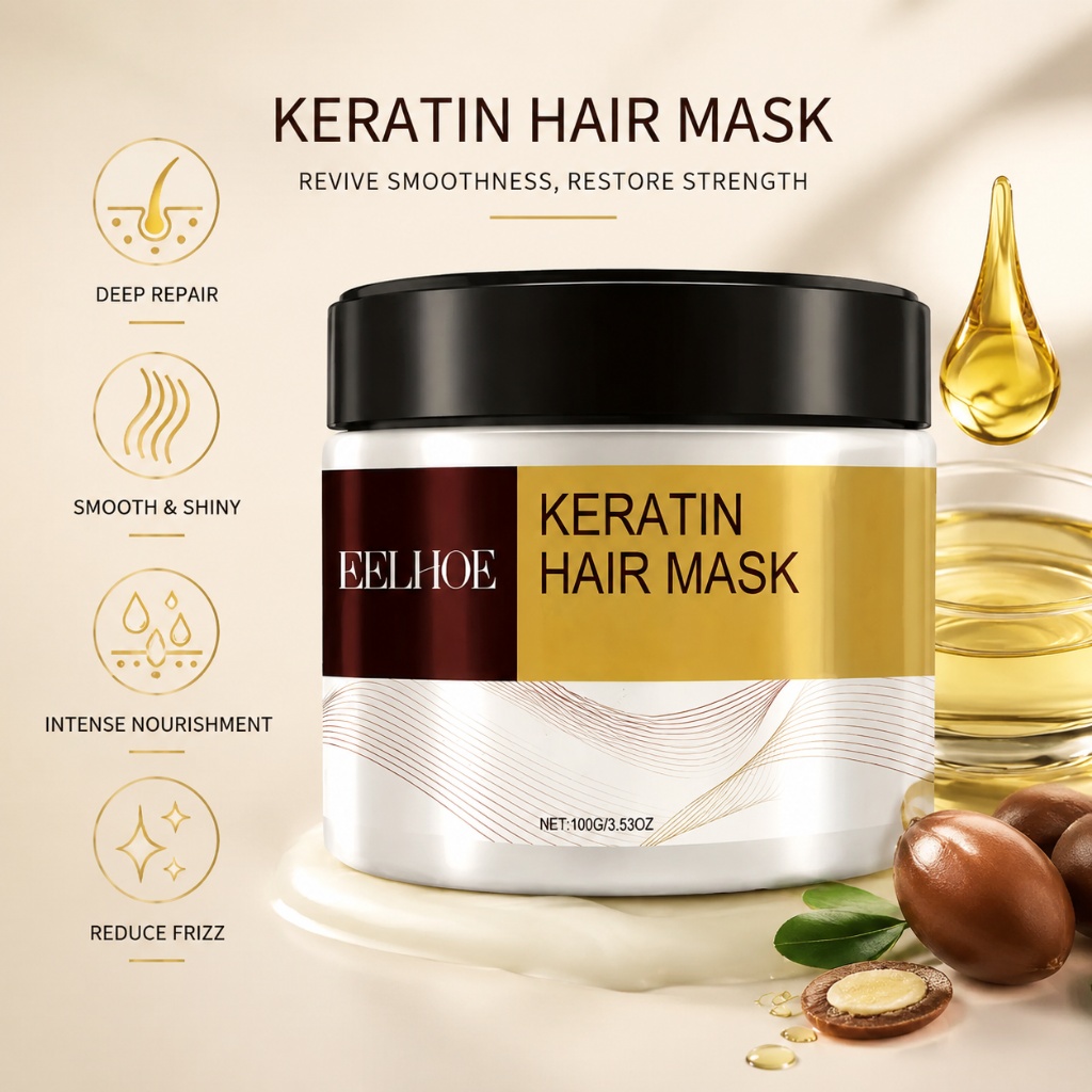 Keratin Hair Mask Argan Coconu - Hair Care Keratin ulasan dan harga