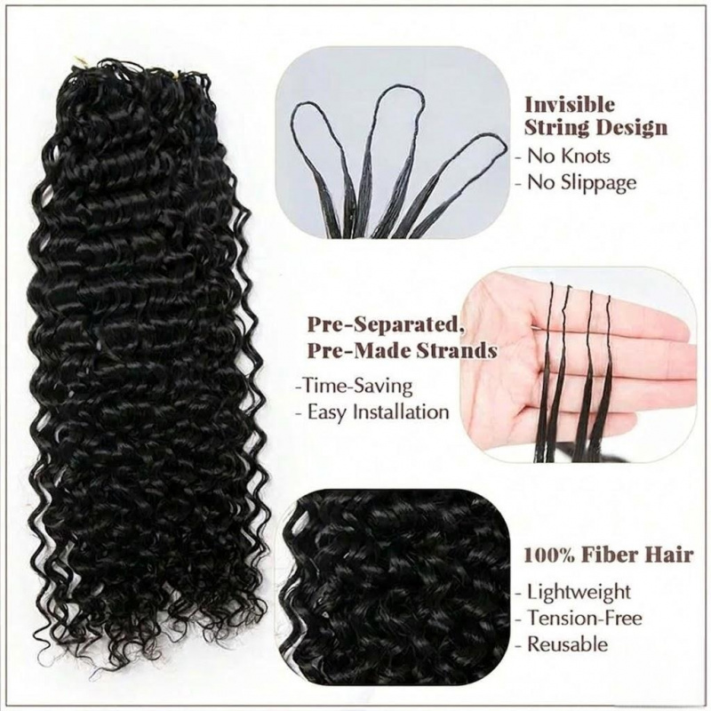 Water Wave Synthetic Feather C - Feather Hair Extension ulasan dan harga